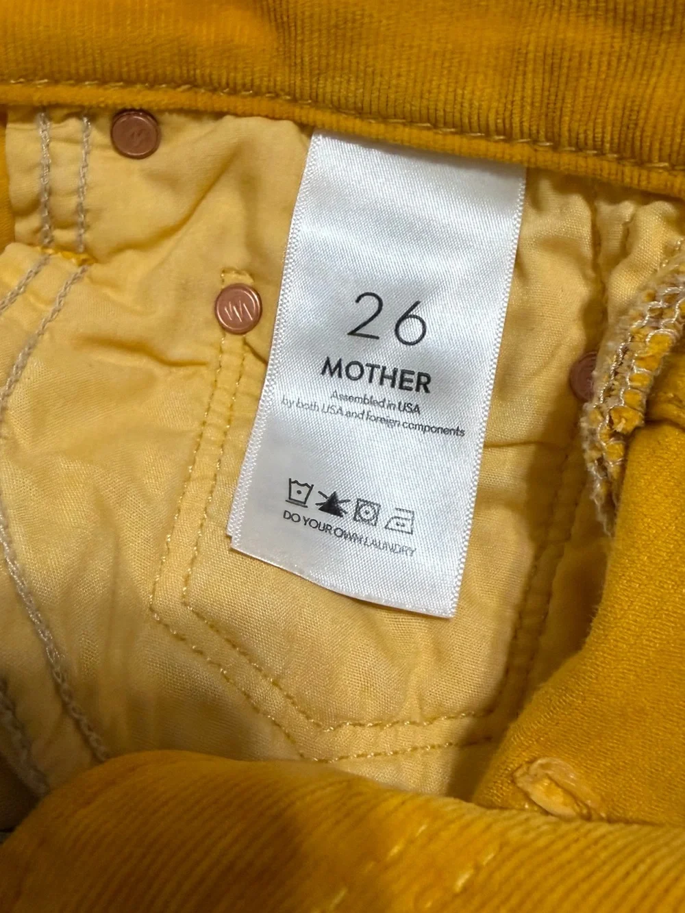 MOTHER Shorts in Mustard
